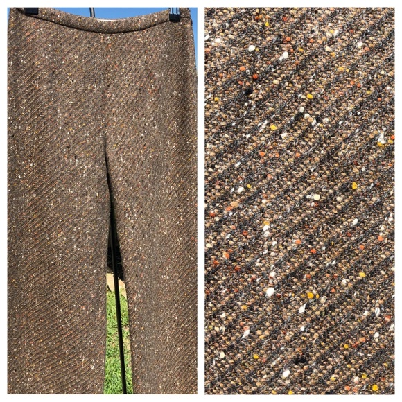 Valentino Brown Wool Tweed Trousers Size 4 - Picture 2 of 7